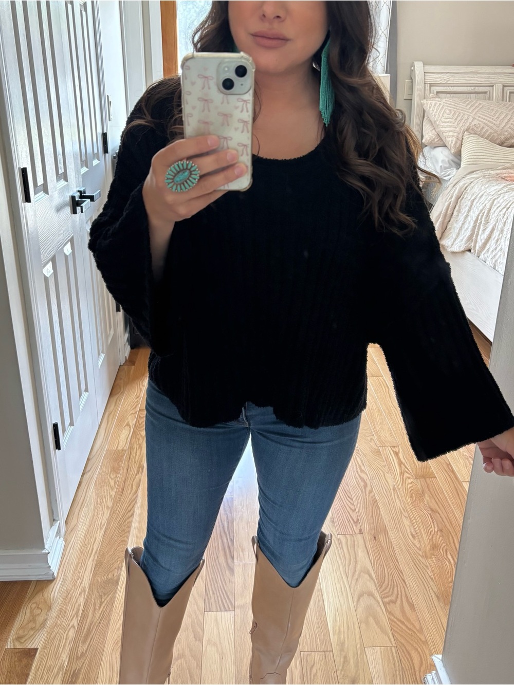 POL oversized black pocketed sweater